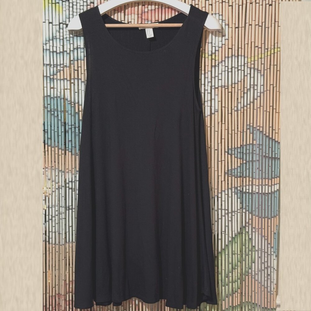 Forever21 Jersey A-Line Mini Swing Tank Dress, Black, Medium